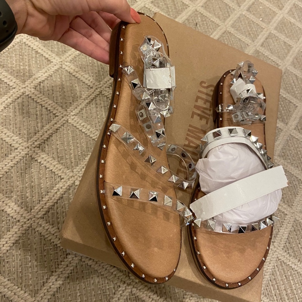 Steve Madden brand new silver stud sandals
